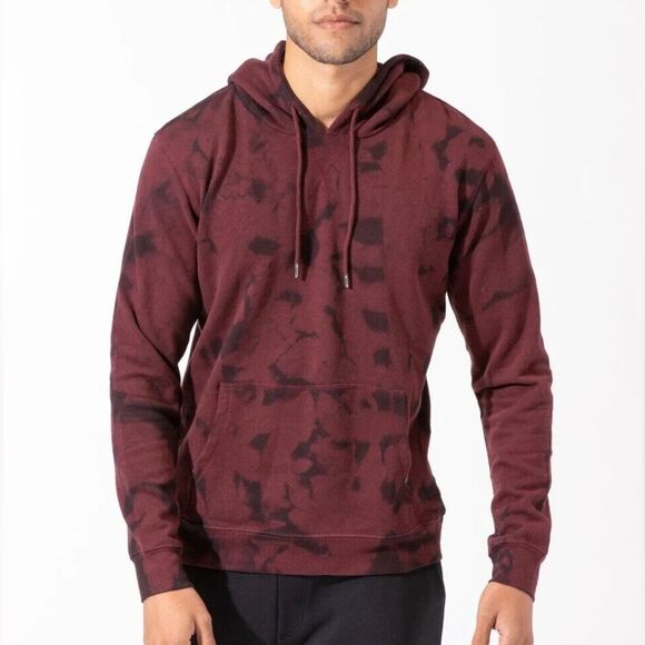 Threads 4 Thought Mens Burgundy Multi Dark Cloud Wash Hoodie Size L - Picture 1 of 12